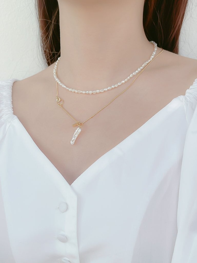 【お得 20%off】Long pearl neck (silver 925)