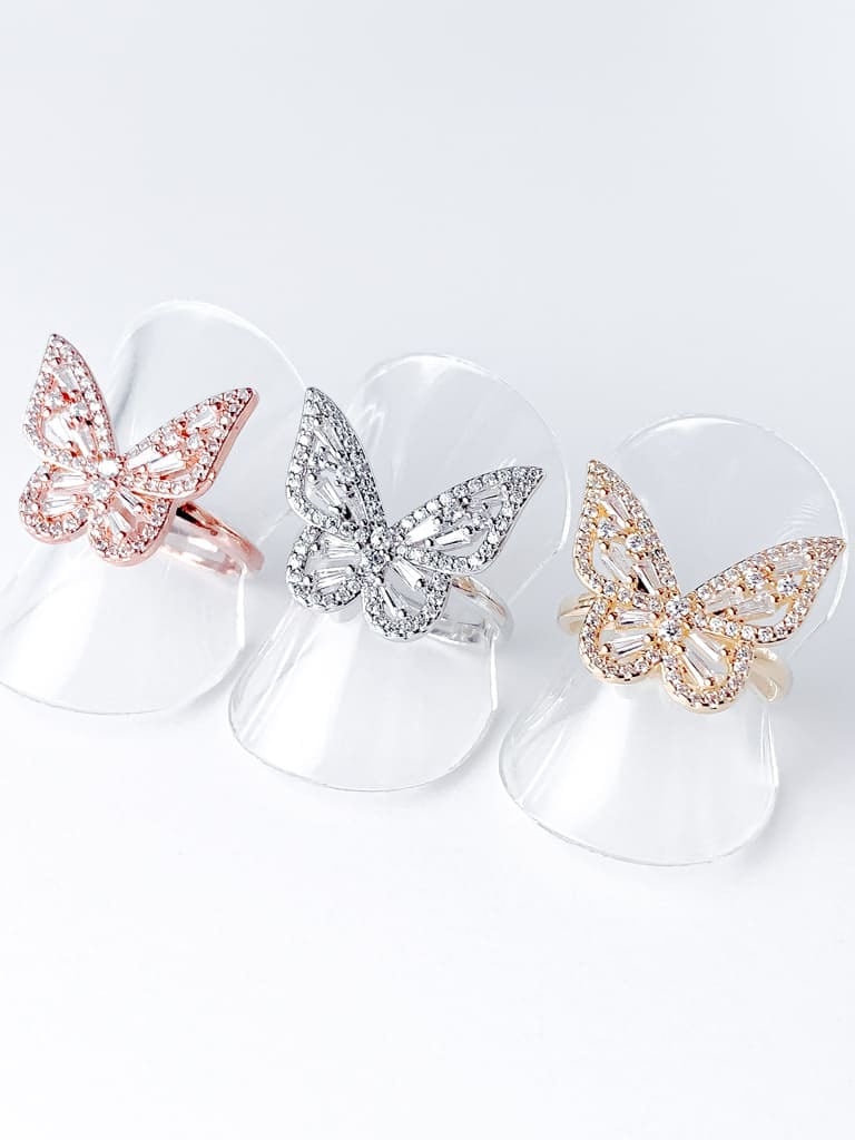 Crystal Butterfly Ring(M size）