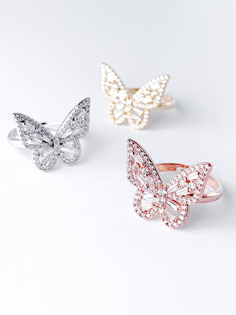 Crystal Butterfly Ring(M size）