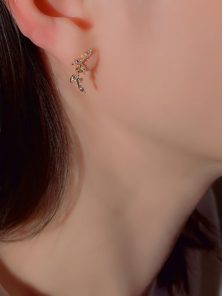 【お得セット】2 Crystal Leaf set (金属アレルギー対応)