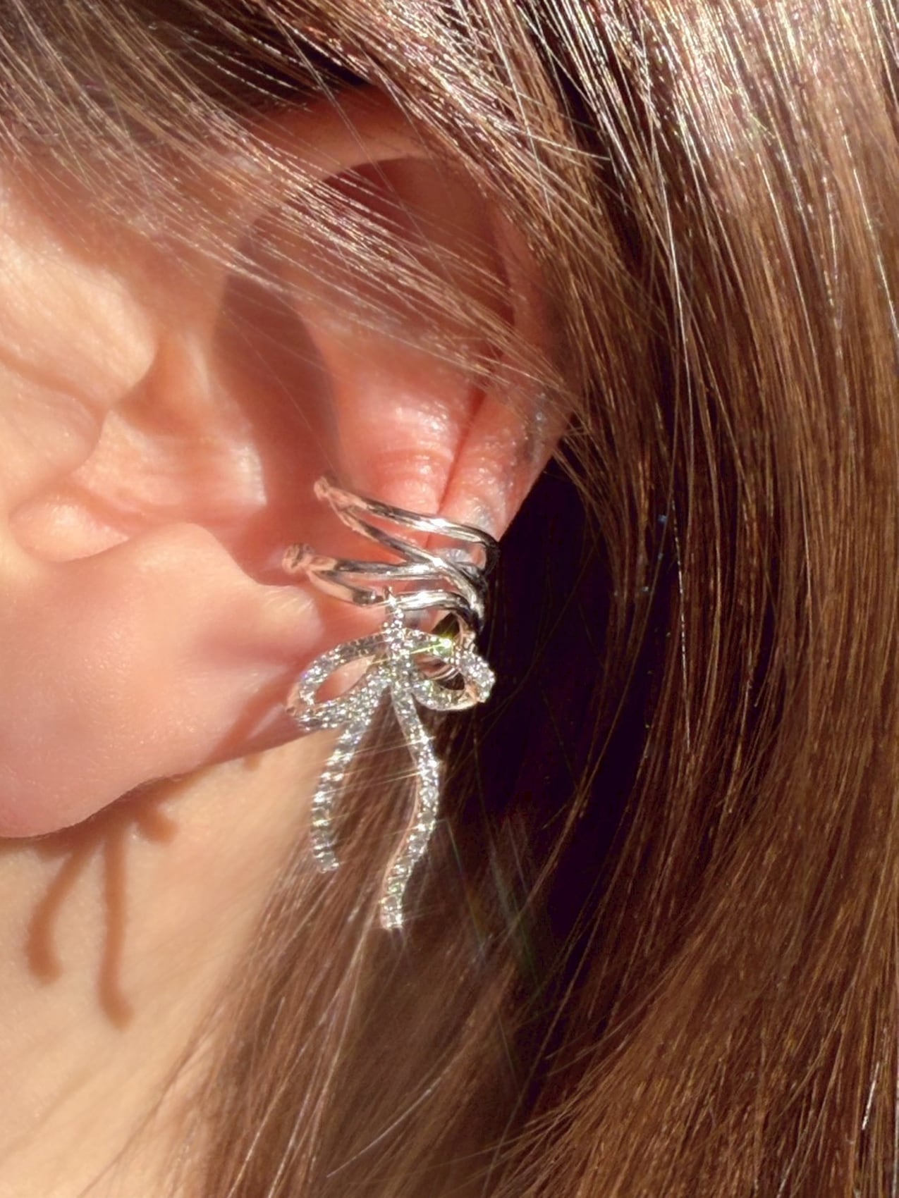Crystal ribbon cuff(イヤーカフ)