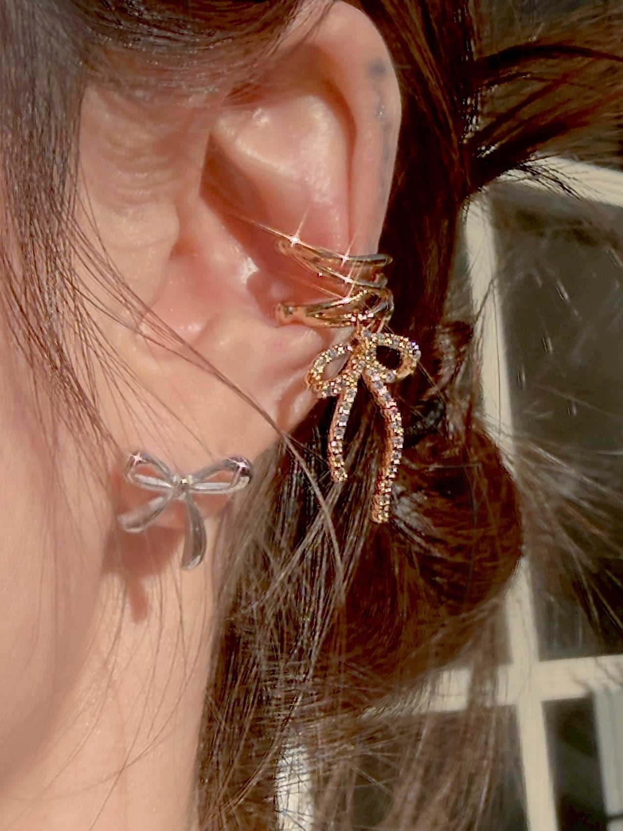 Crystal ribbon cuff(イヤーカフ)
