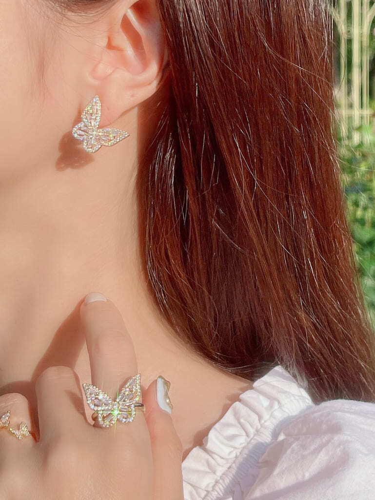 Crystal Butterfly Ring(M size）