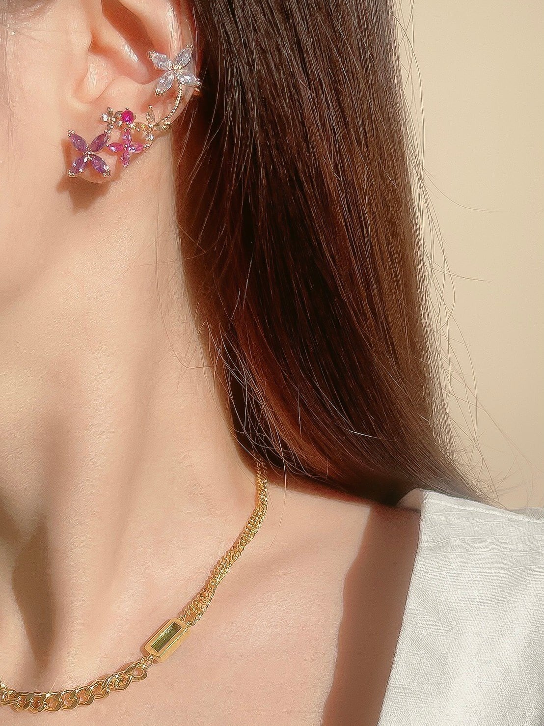 Crystal Flower Cuff
