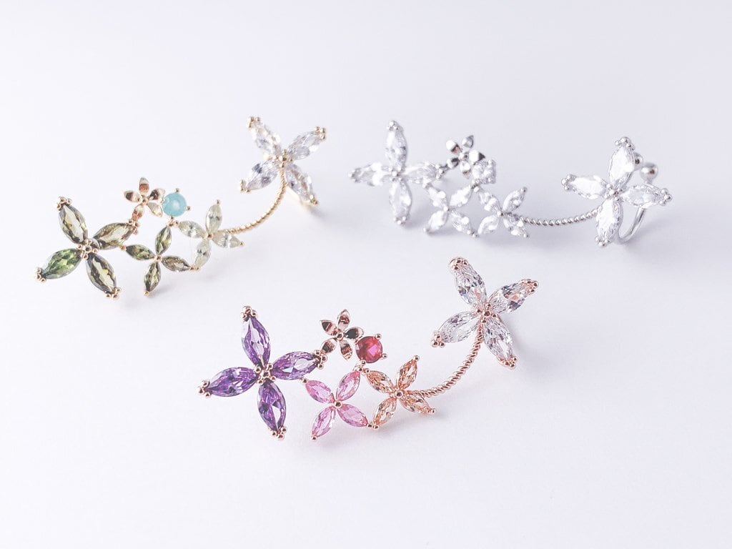 Crystal Flower Cuff