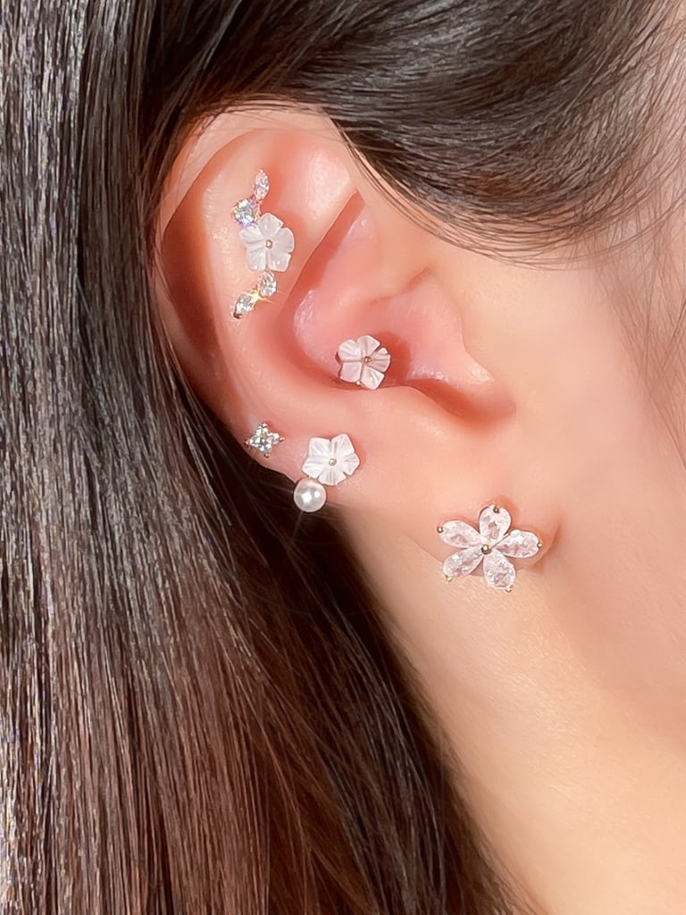 【お得セット】White Flowers 5 set (金属アレルギー対応)