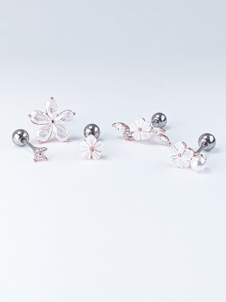 【お得セット】White Flowers 5 set (金属アレルギー対応)