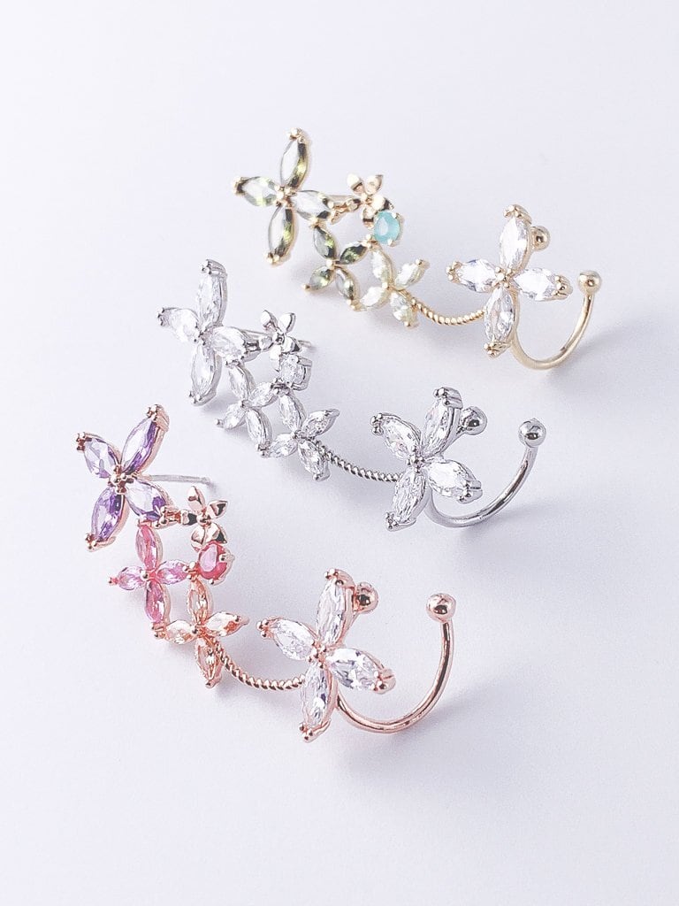 Crystal Flower Cuff