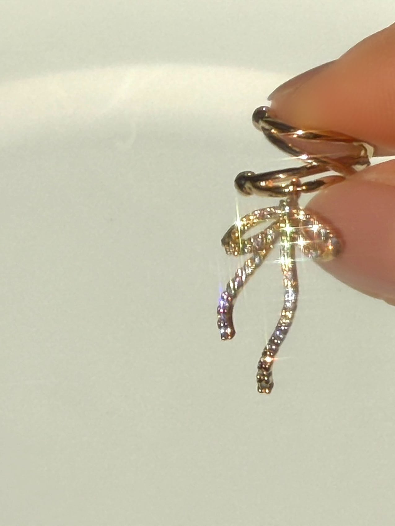 Crystal ribbon cuff(イヤーカフ)