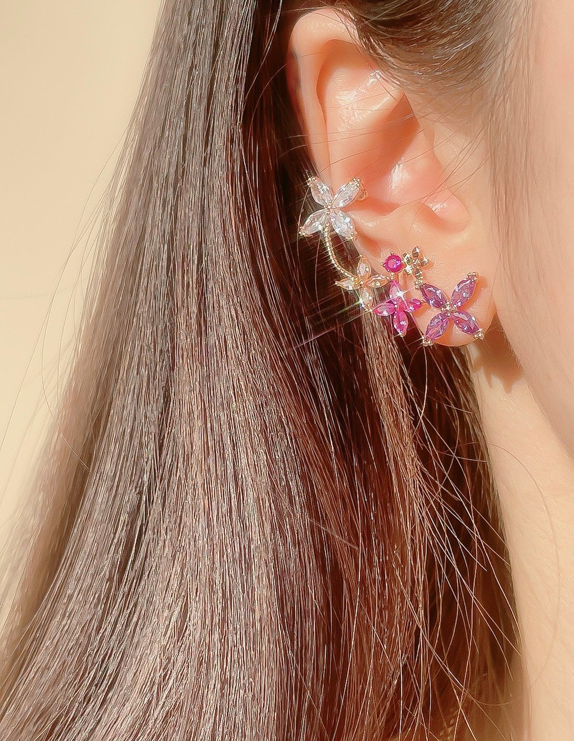 Crystal Flower Cuff