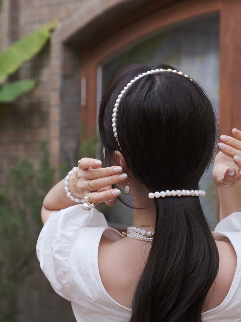 Pearl long hair clip