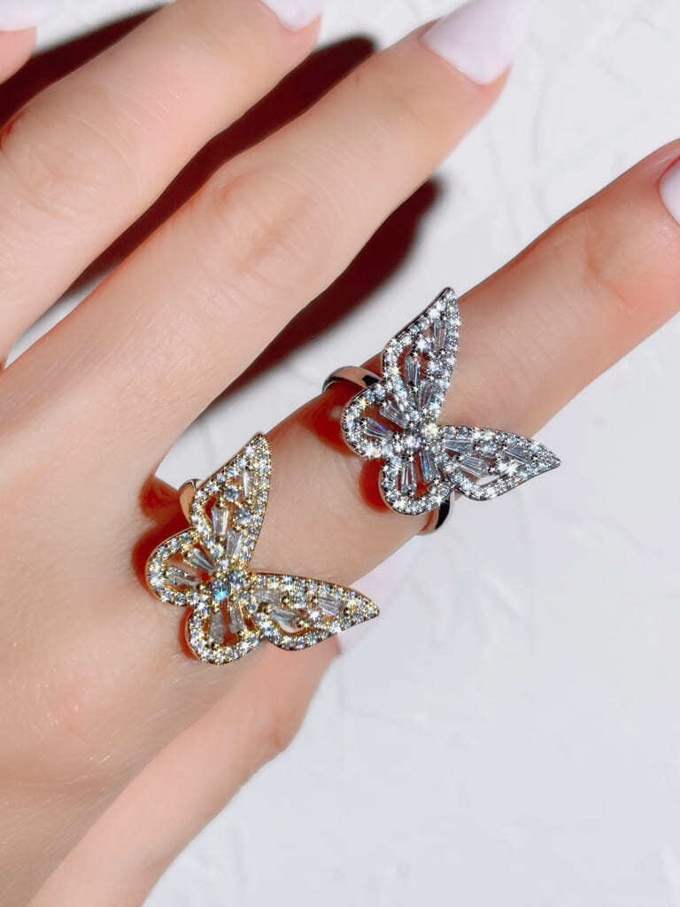 Crystal Butterfly Ring(M size）