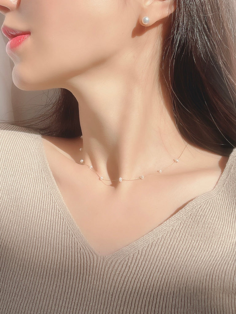 Thin pearl neck Ⅱ (淡水真珠)