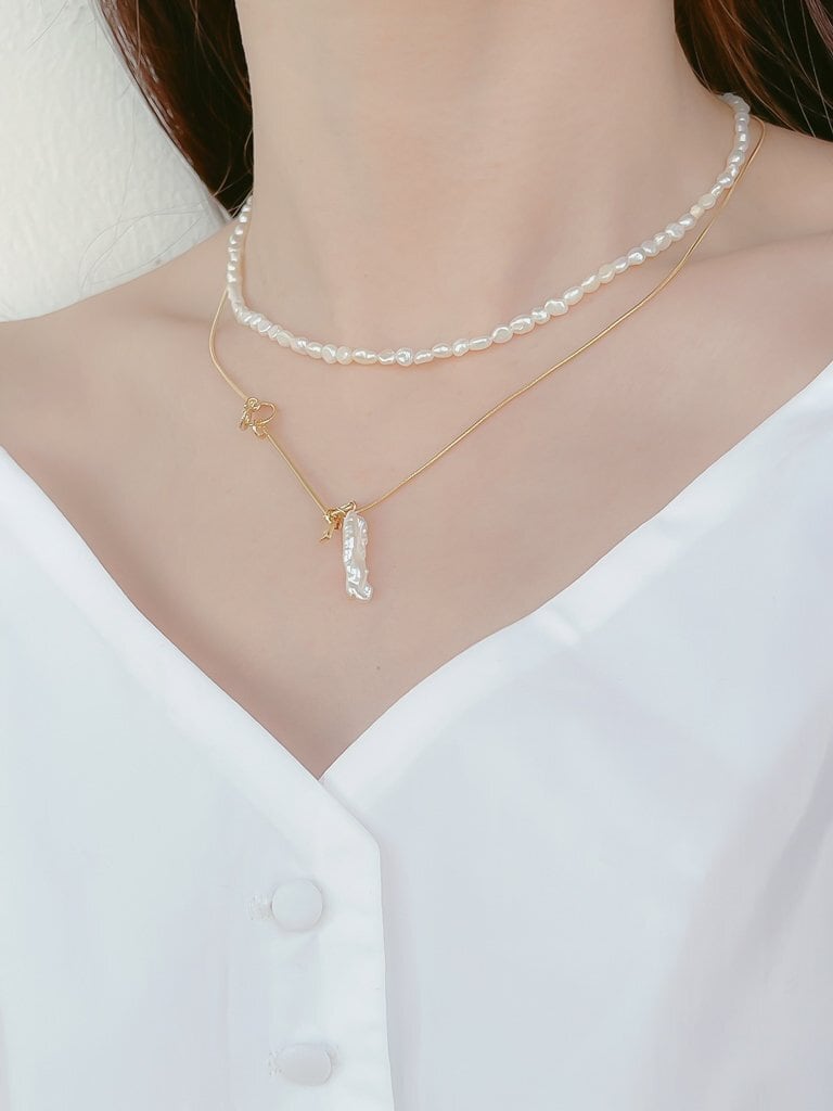 【お得 20%off】Long pearl neck (silver 925)