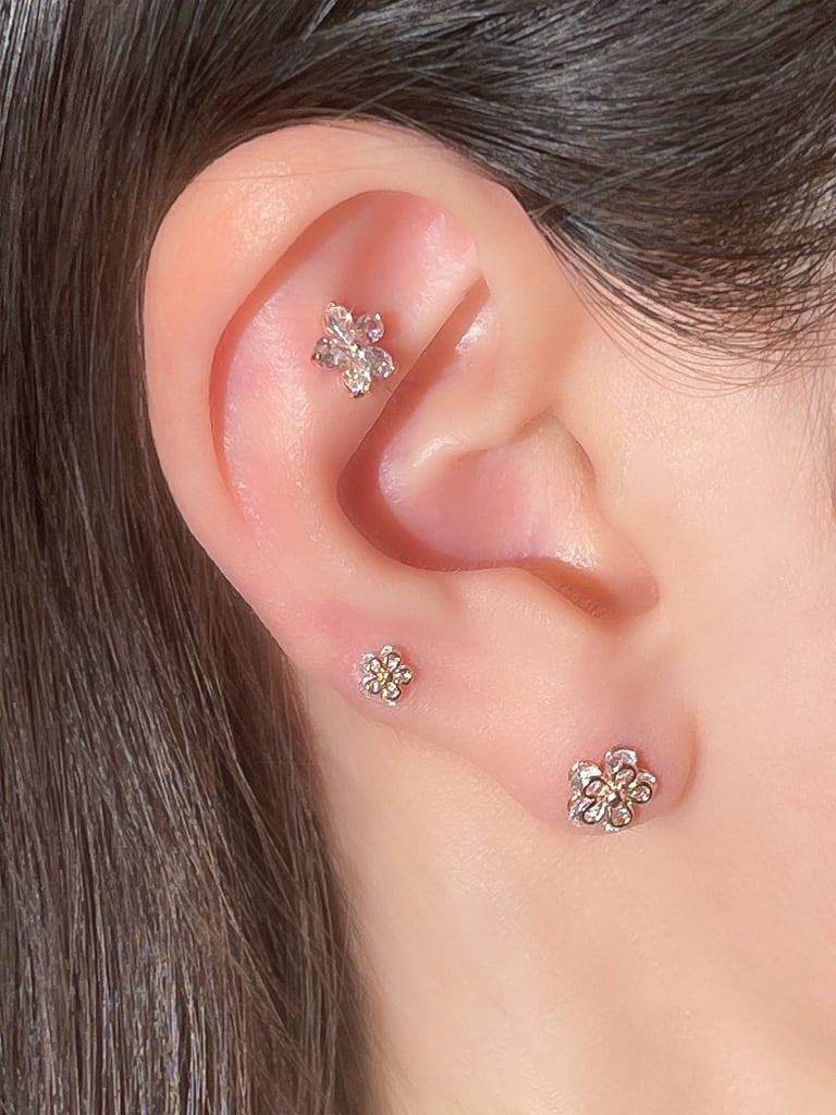 Petit crystal flower  M (金属アレルギー対応)