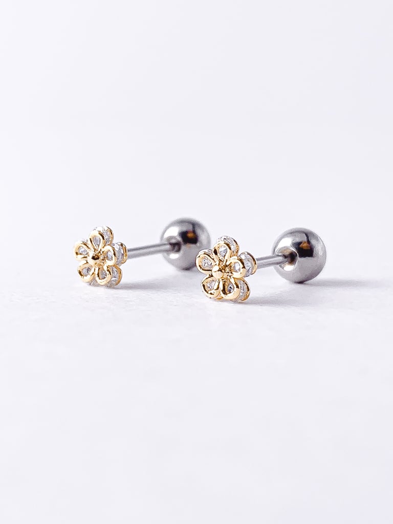 Petit crystal flower  (金属アレルギー対応)