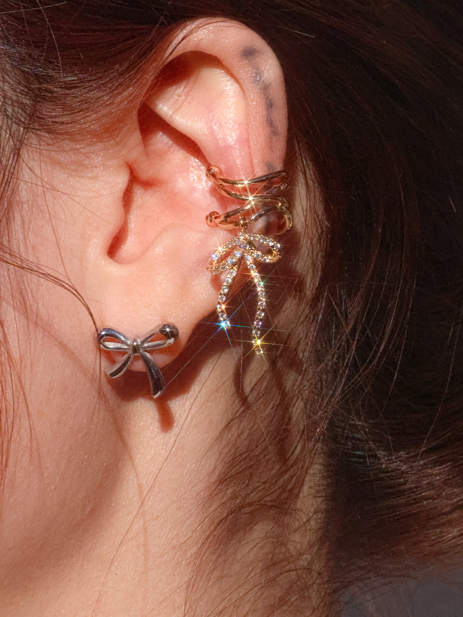 Crystal ribbon cuff(イヤーカフ)