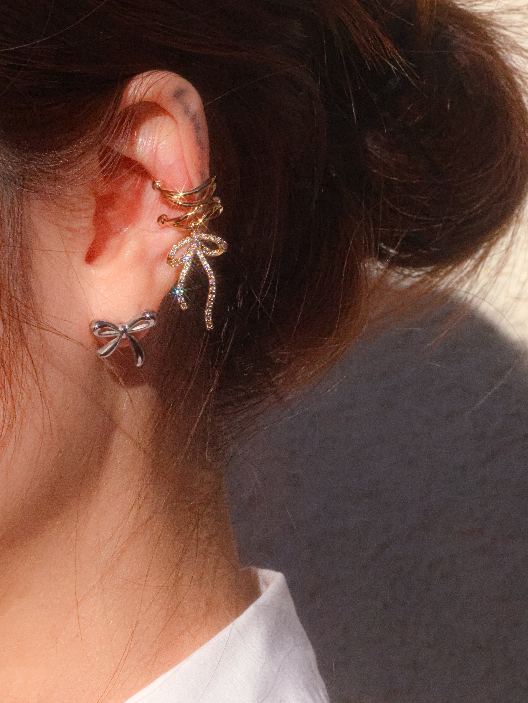 Crystal ribbon cuff(イヤーカフ)