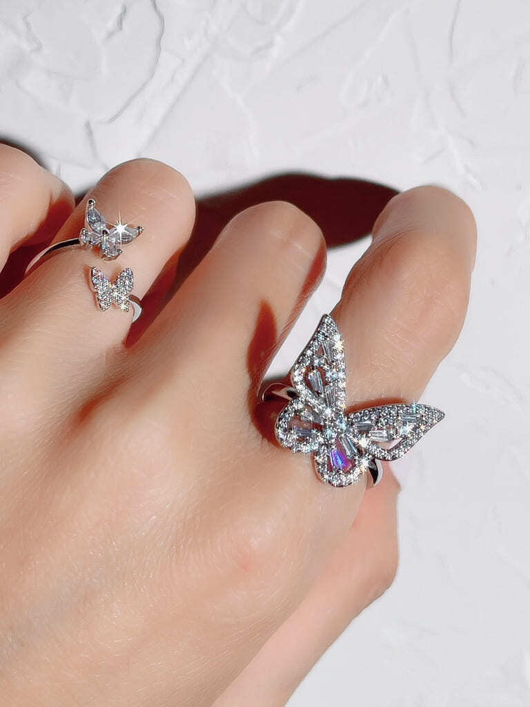 Crystal Butterfly Ring(M size）
