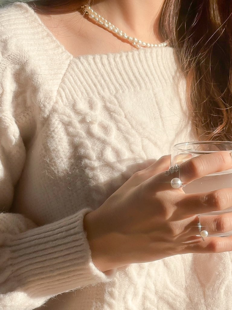 Stick pearl ring