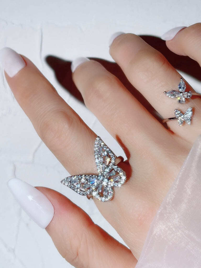 Crystal Butterfly Ring(M size）