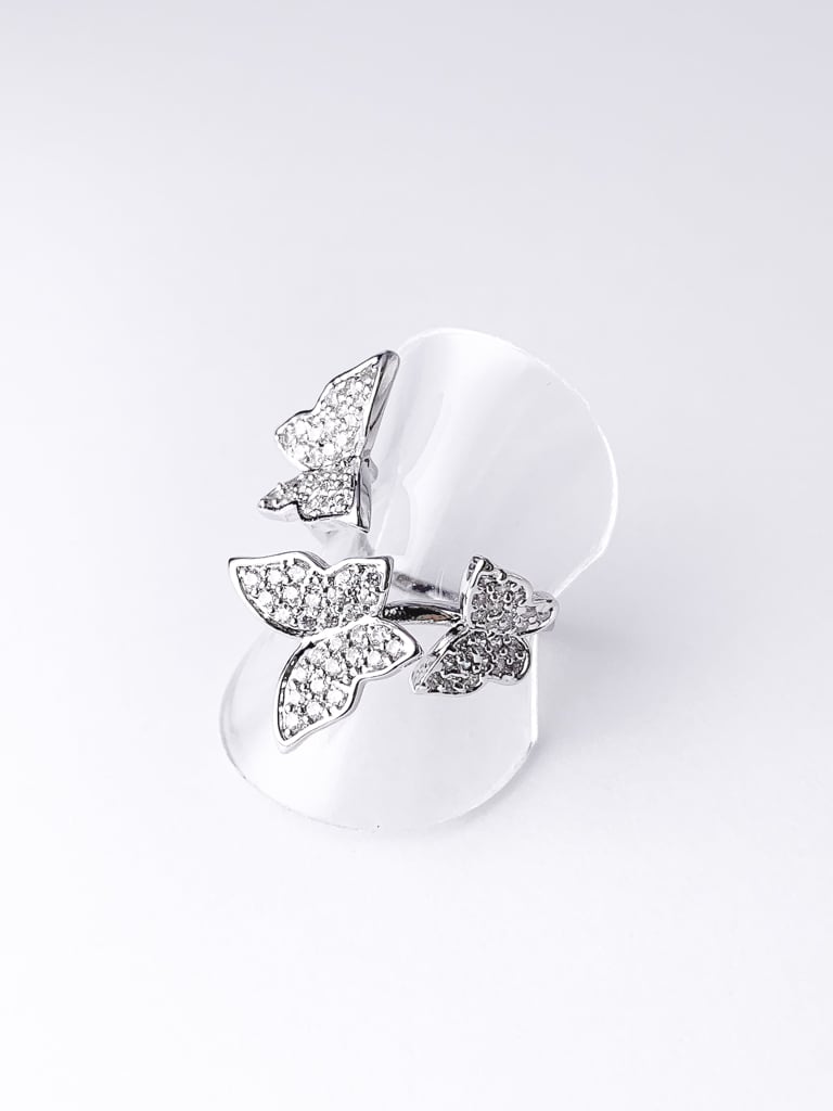 3 Crystal Butterfly ring
