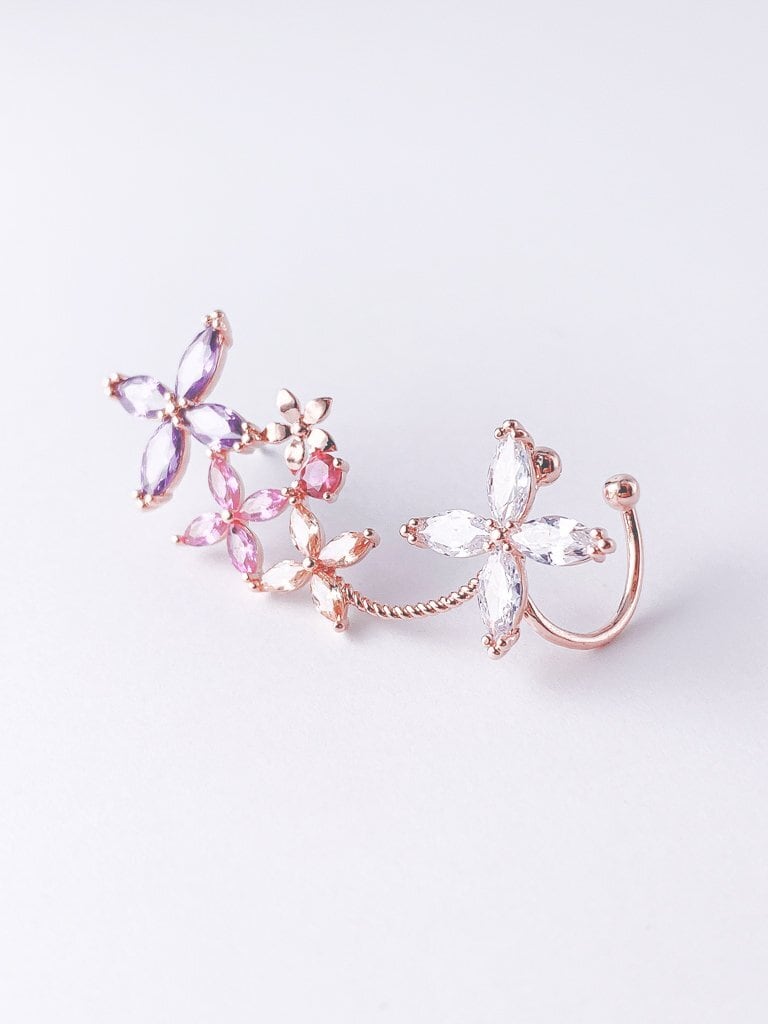 Crystal Flower Cuff