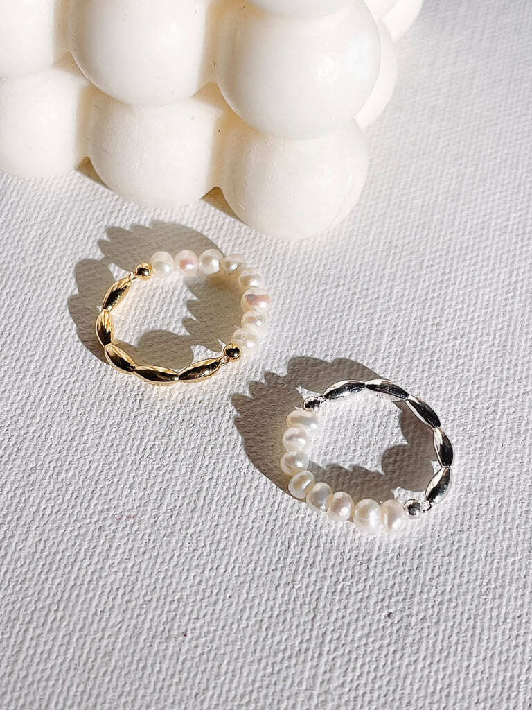 Half F.pearl ring（Silver 925* 淡水真珠)