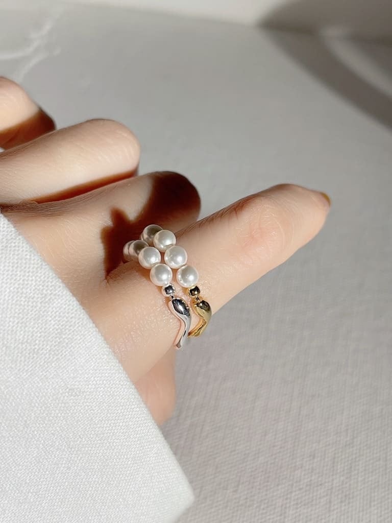 Half pearl ring（Silver 925）