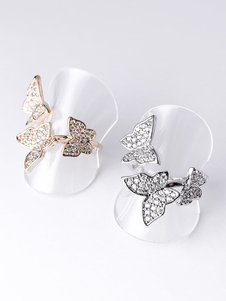 3 Crystal Butterfly ring