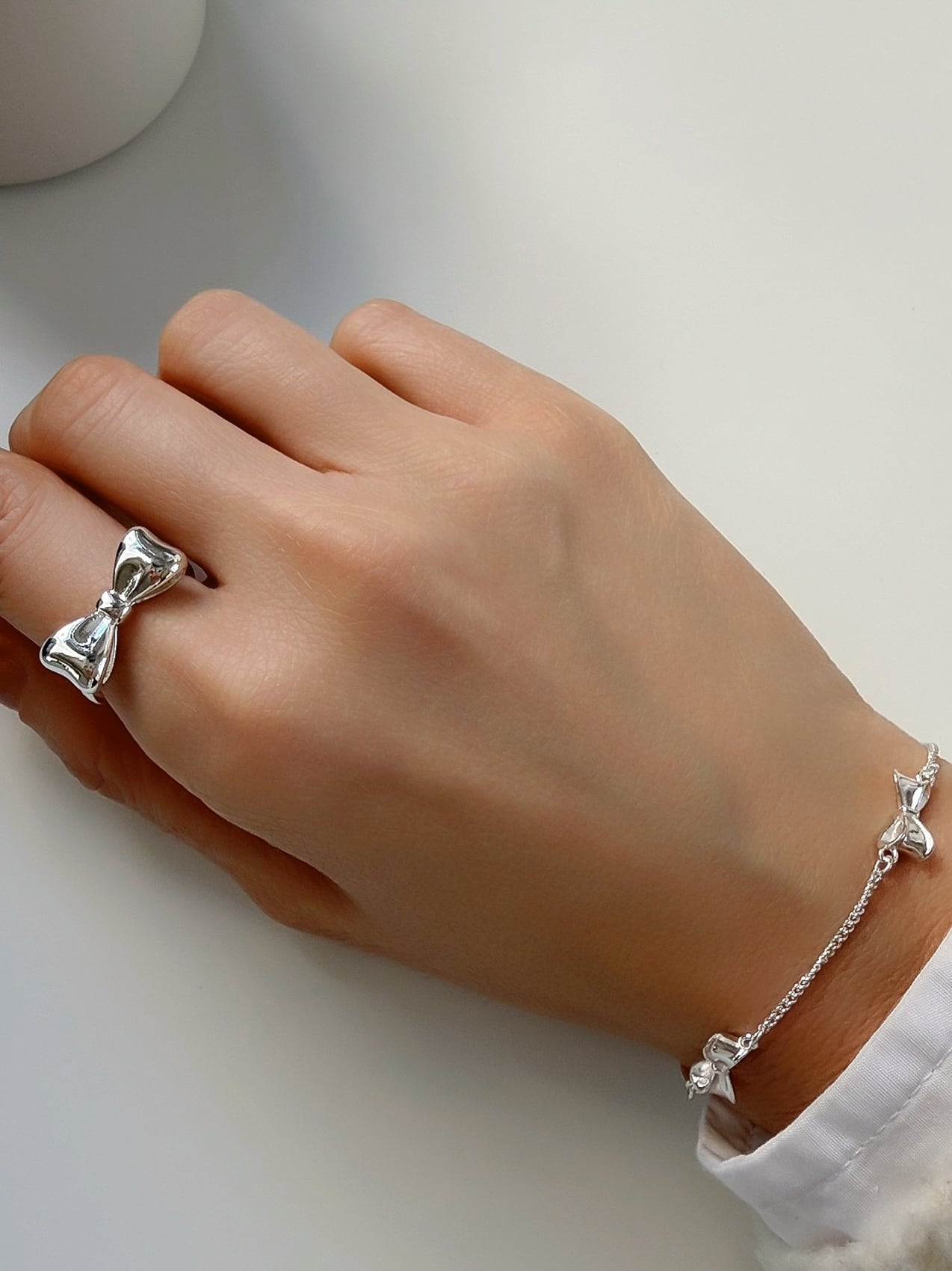 Bow ribbon ring（Silver 925）