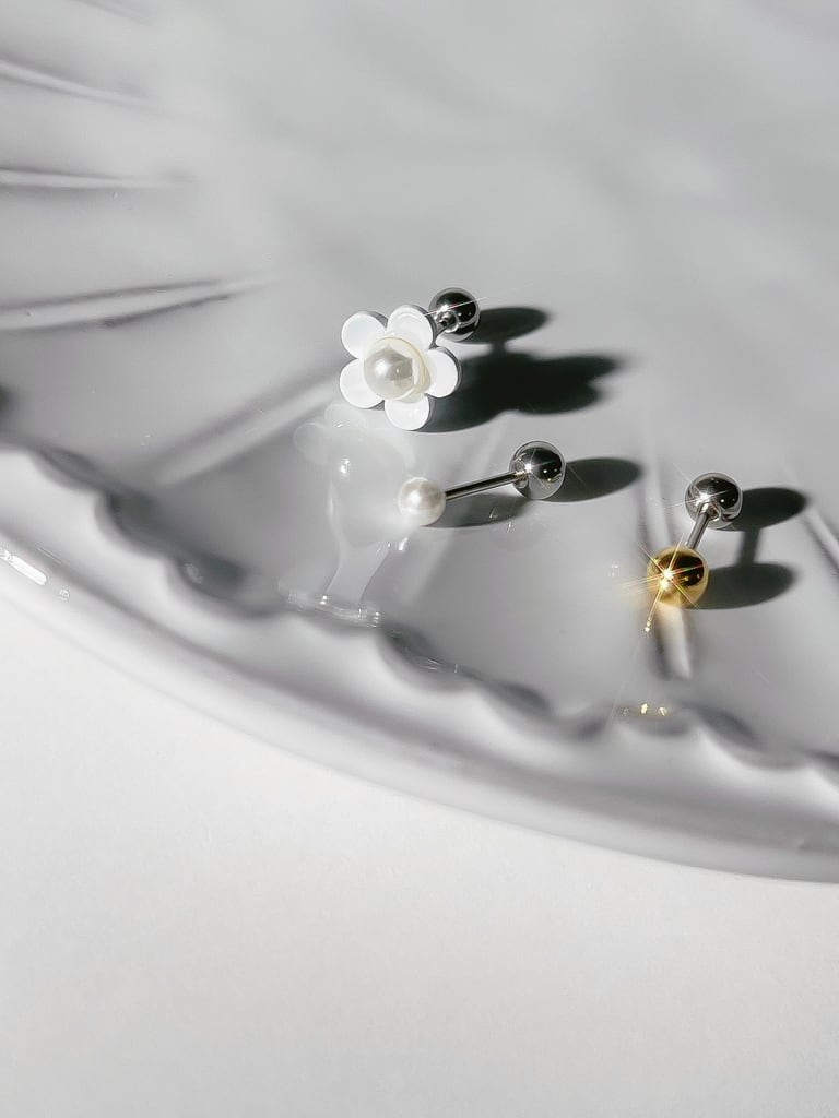 【お得セット】Pearl daisy set (金属アレルギー対応)