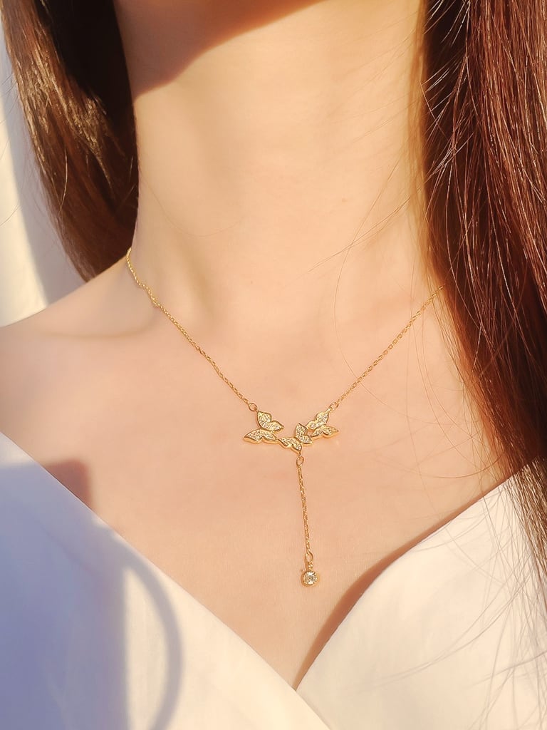 3 butterflies  neck（Silver 925）