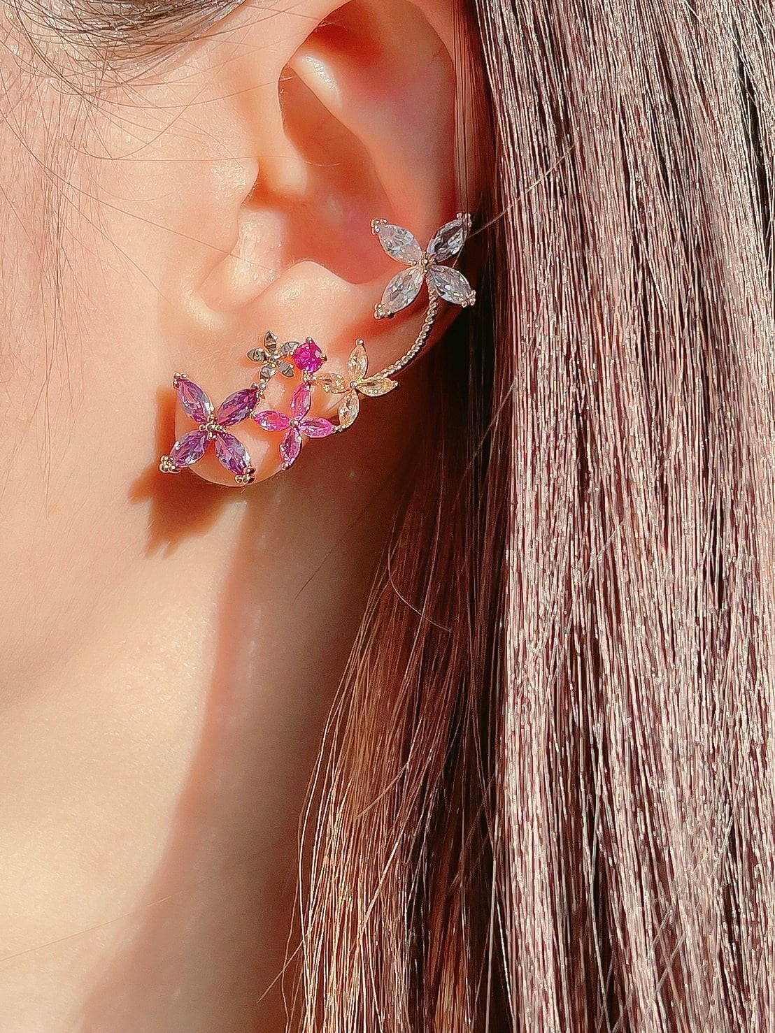 Crystal Flower Cuff