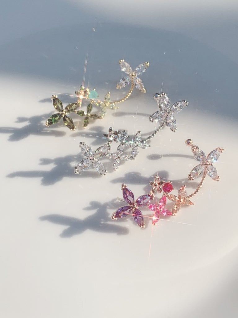 Crystal Flower Cuff