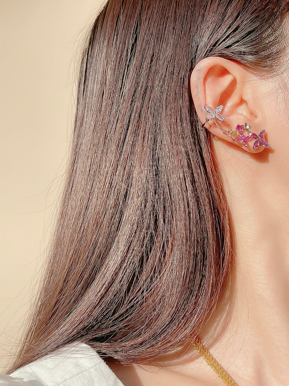 Crystal Flower Cuff