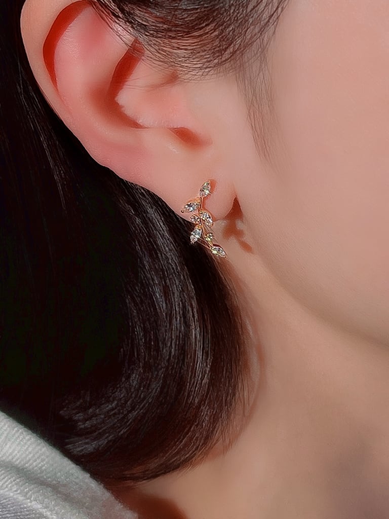 【お得セット】2 Crystal Leaf set (金属アレルギー対応)