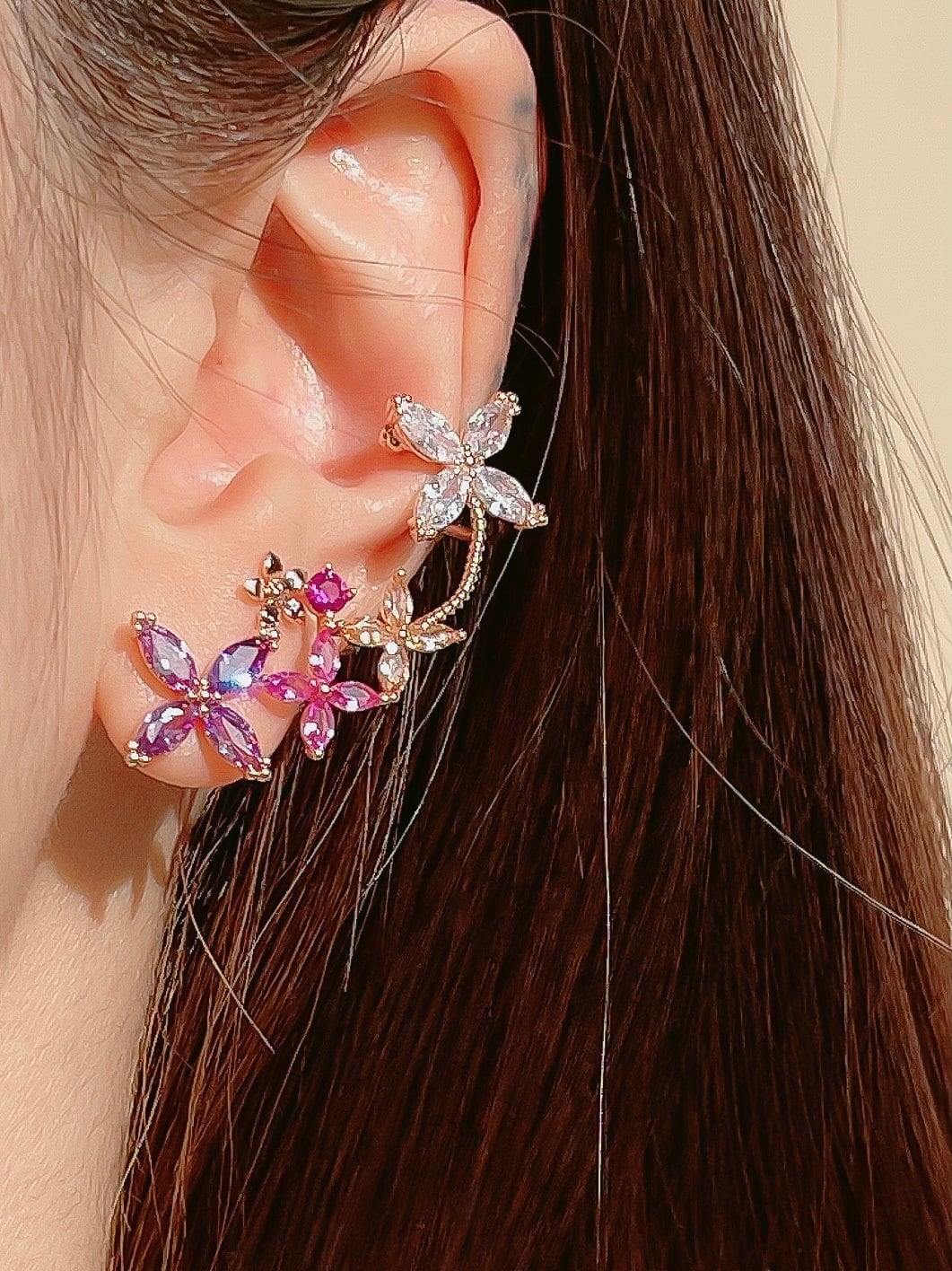 Crystal Flower Cuff