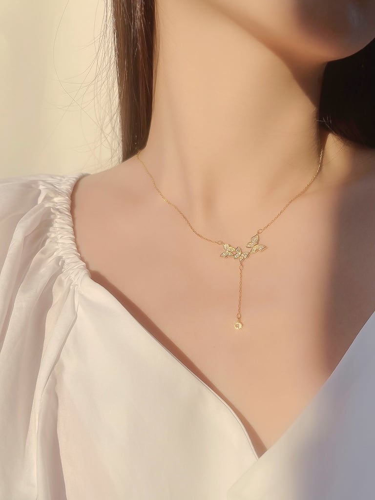 3 butterflies  neck（Silver 925）