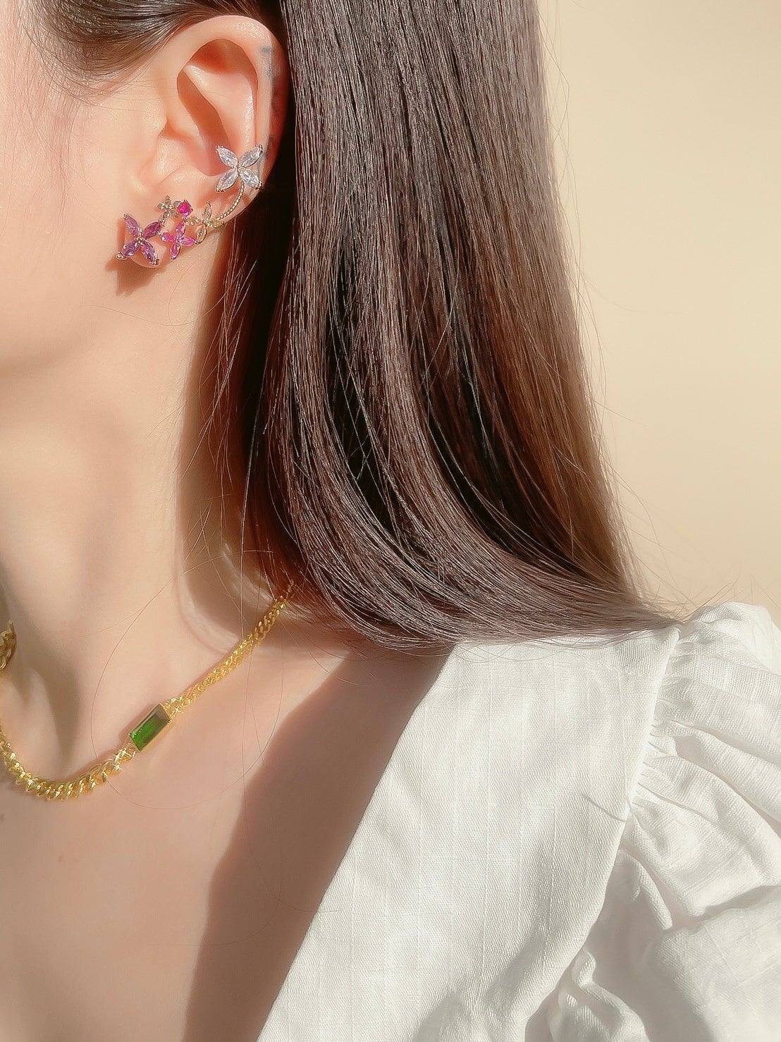 Crystal Flower Cuff