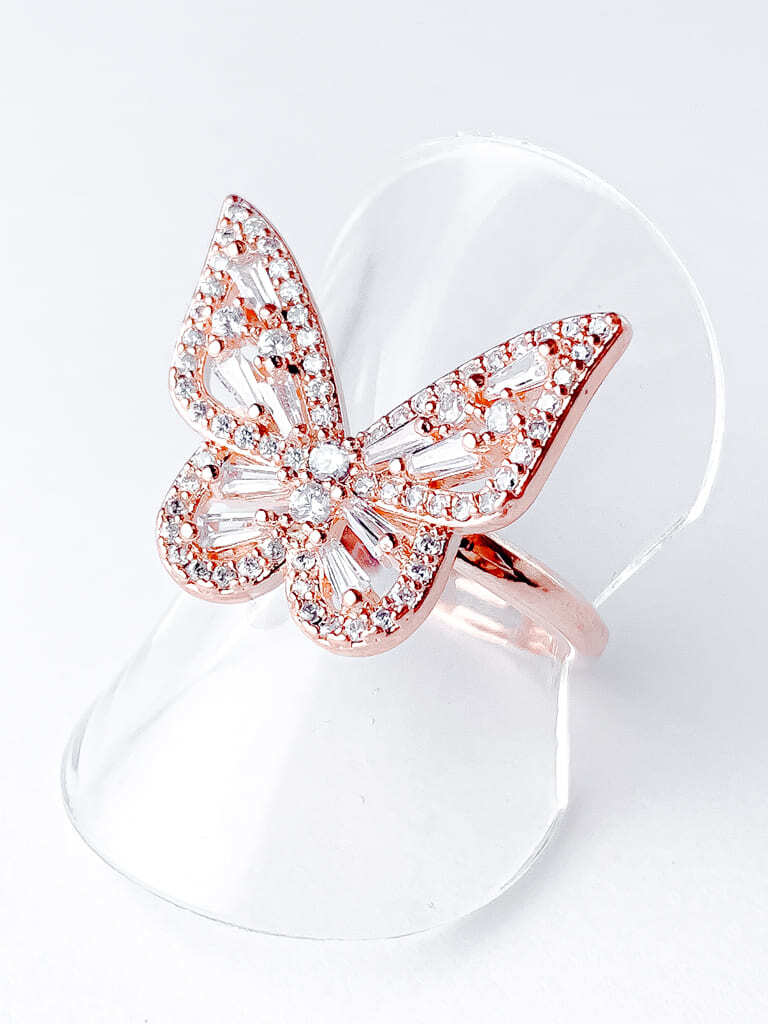Crystal Butterfly Ring(M size）