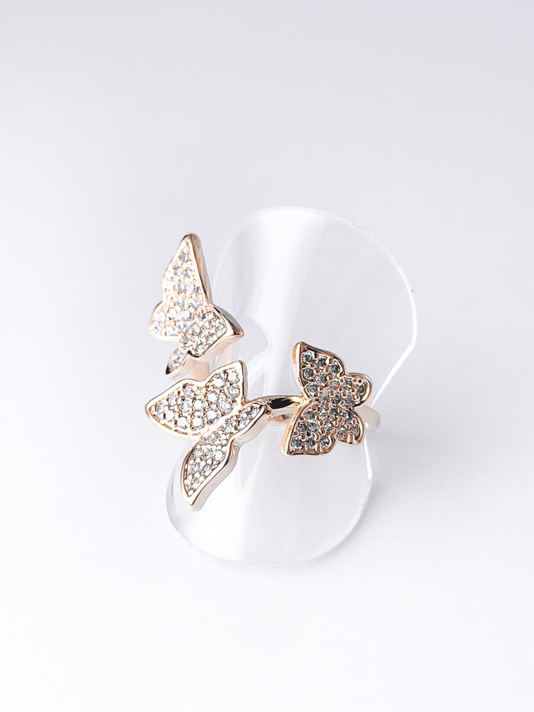 3 Crystal Butterfly ring