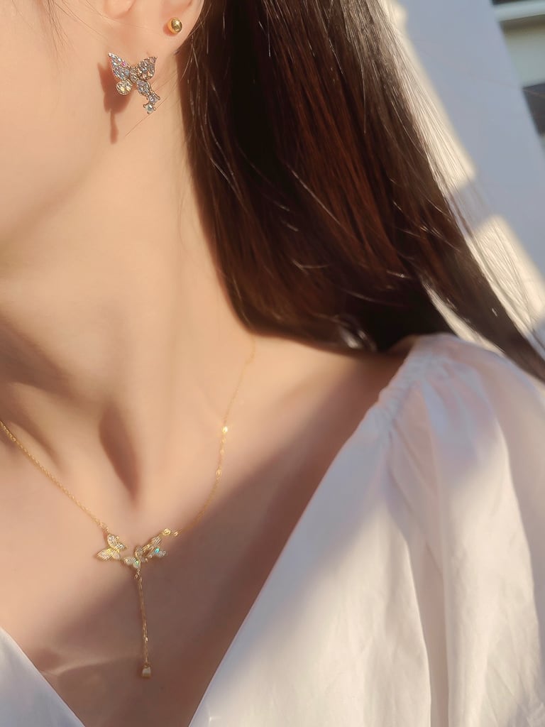 3 butterflies  neck（Silver 925）