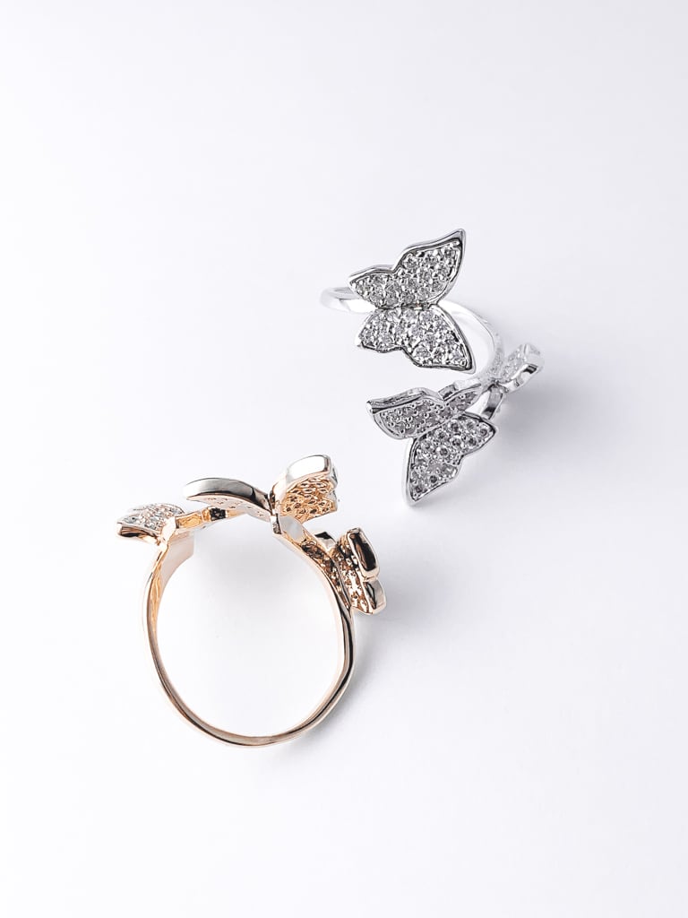 3 Crystal Butterfly ring