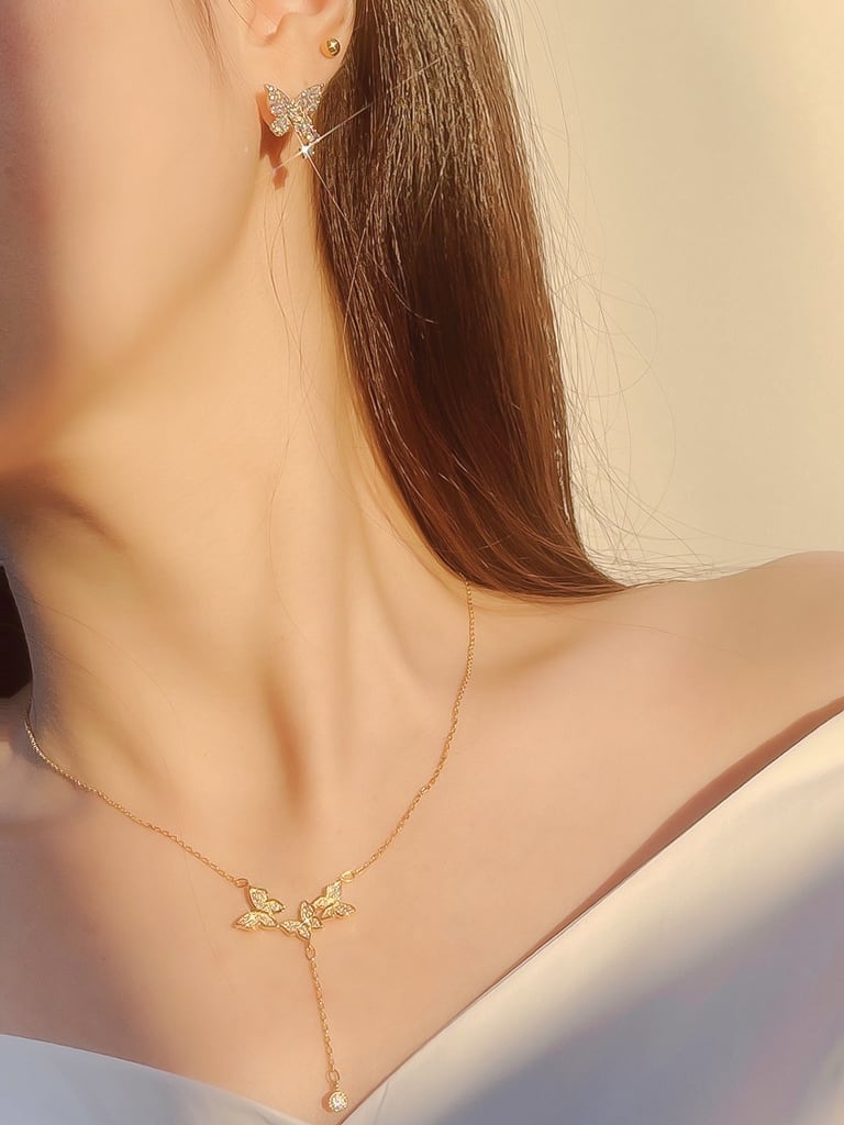 3 butterflies  neck（Silver 925）