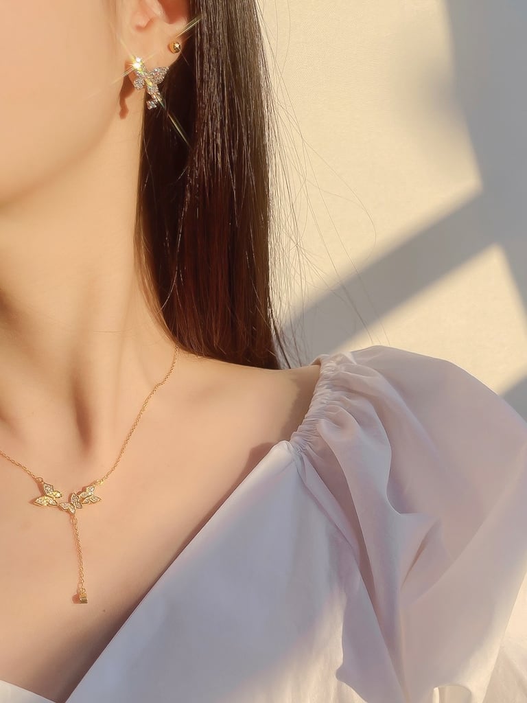 3 butterflies  neck（Silver 925）