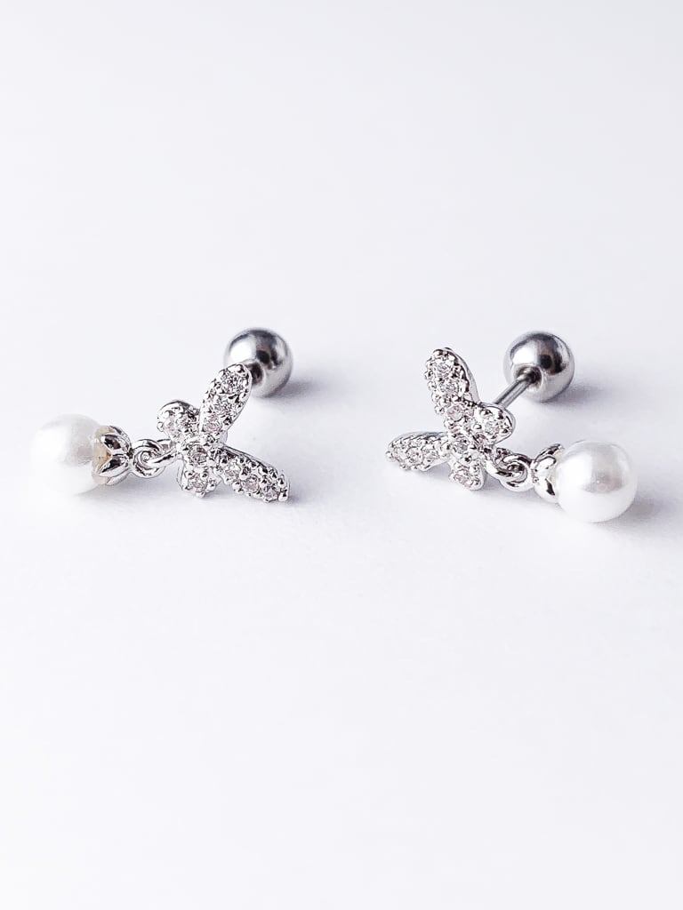 Crystal Butterfly Pearl (金属アレルギー対応)