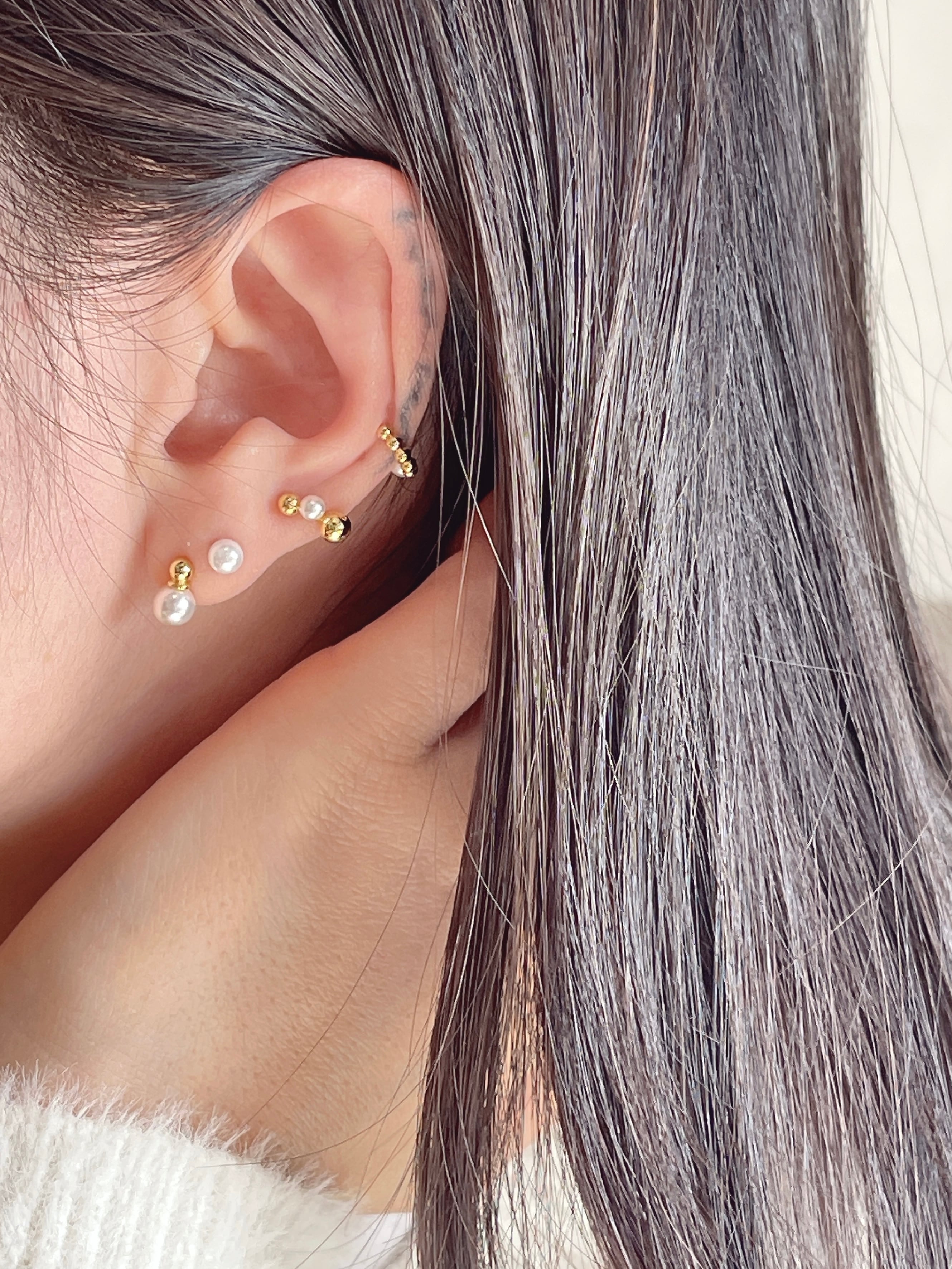 Gold pearl 4 set (Silver 925）