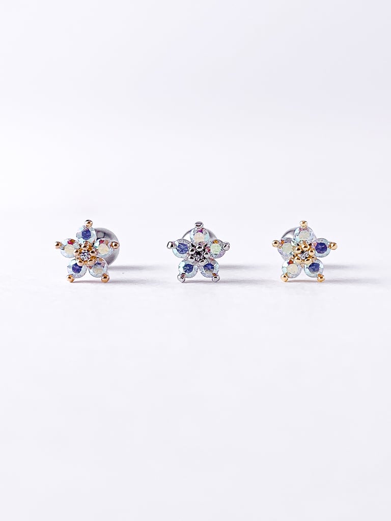 Aurora crystal flower  (金属アレルギー対応)