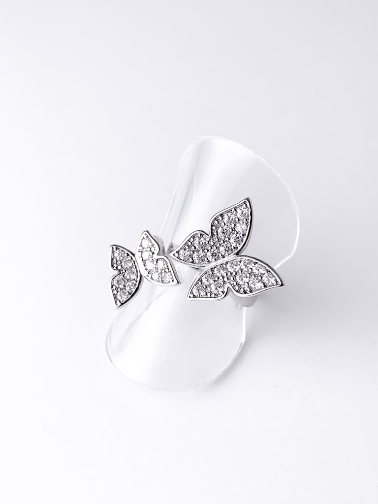 2 Crystal Butterfly ring